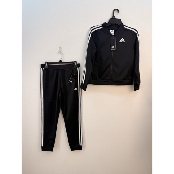 ADIDAS Essentials 3-Stripes Track Suit Zip Jacket Pants Girls Youth L (14)Black - Picture 6 of 16